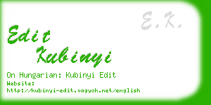 edit kubinyi business card